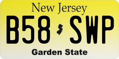 NJ license plate B58SWP