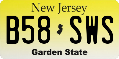 NJ license plate B58SWS