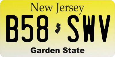 NJ license plate B58SWV