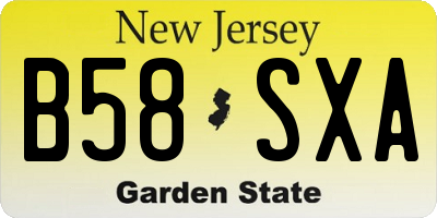 NJ license plate B58SXA