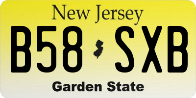 NJ license plate B58SXB