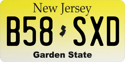 NJ license plate B58SXD