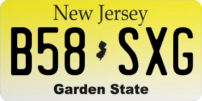 NJ license plate B58SXG