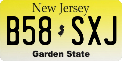 NJ license plate B58SXJ