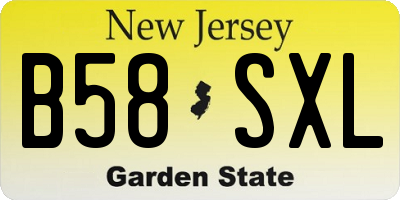 NJ license plate B58SXL
