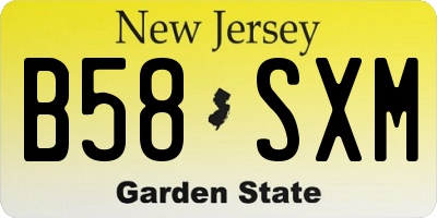 NJ license plate B58SXM