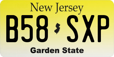 NJ license plate B58SXP