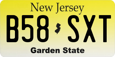 NJ license plate B58SXT