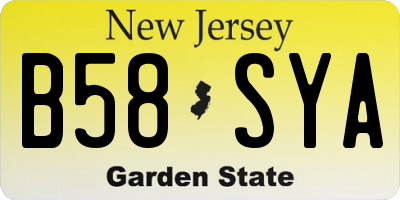 NJ license plate B58SYA