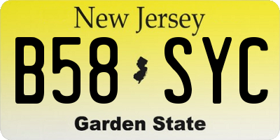 NJ license plate B58SYC