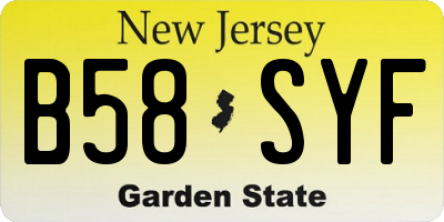 NJ license plate B58SYF