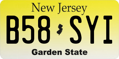 NJ license plate B58SYI