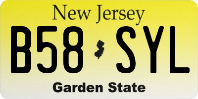 NJ license plate B58SYL