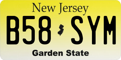 NJ license plate B58SYM
