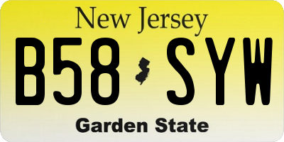 NJ license plate B58SYW