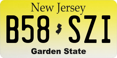 NJ license plate B58SZI