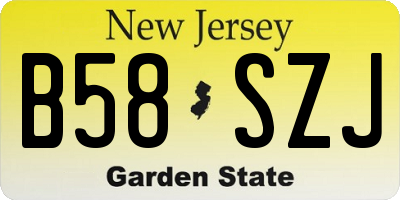 NJ license plate B58SZJ