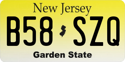 NJ license plate B58SZQ