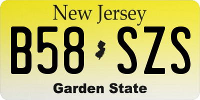 NJ license plate B58SZS