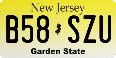 NJ license plate B58SZU