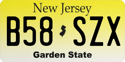 NJ license plate B58SZX