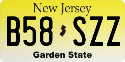 NJ license plate B58SZZ