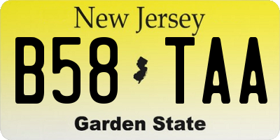 NJ license plate B58TAA