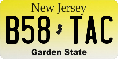 NJ license plate B58TAC
