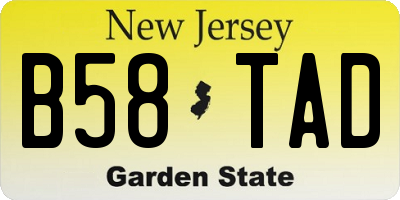 NJ license plate B58TAD