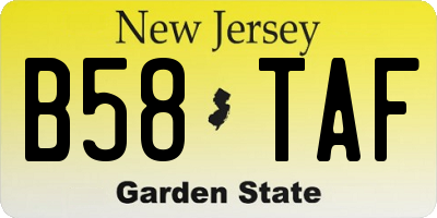 NJ license plate B58TAF