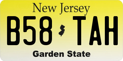 NJ license plate B58TAH