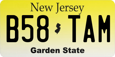 NJ license plate B58TAM