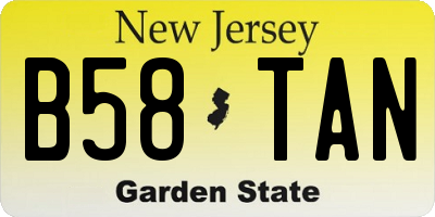 NJ license plate B58TAN