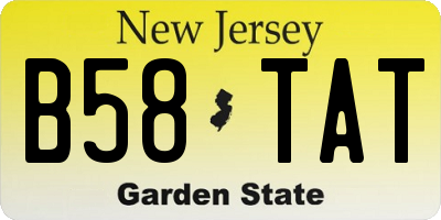 NJ license plate B58TAT