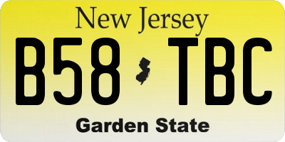 NJ license plate B58TBC