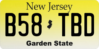 NJ license plate B58TBD