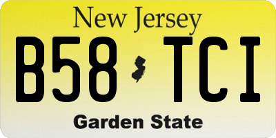 NJ license plate B58TCI