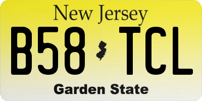NJ license plate B58TCL