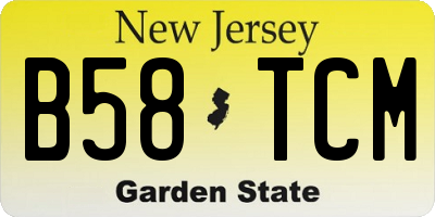 NJ license plate B58TCM