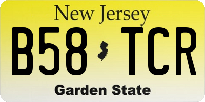 NJ license plate B58TCR