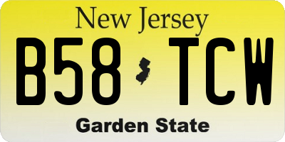 NJ license plate B58TCW