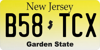NJ license plate B58TCX