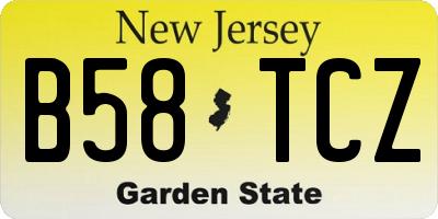 NJ license plate B58TCZ