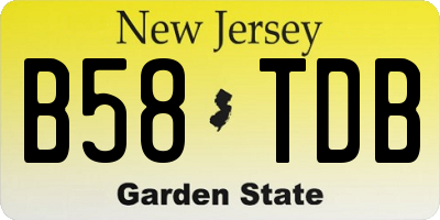 NJ license plate B58TDB