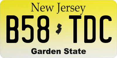 NJ license plate B58TDC