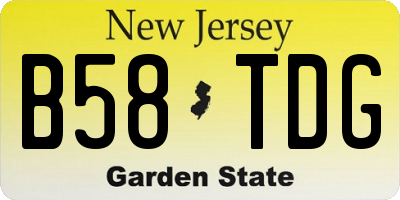 NJ license plate B58TDG