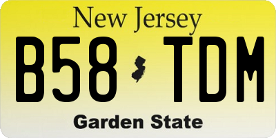 NJ license plate B58TDM