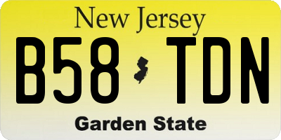 NJ license plate B58TDN