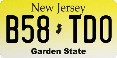 NJ license plate B58TDO