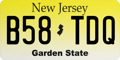 NJ license plate B58TDQ